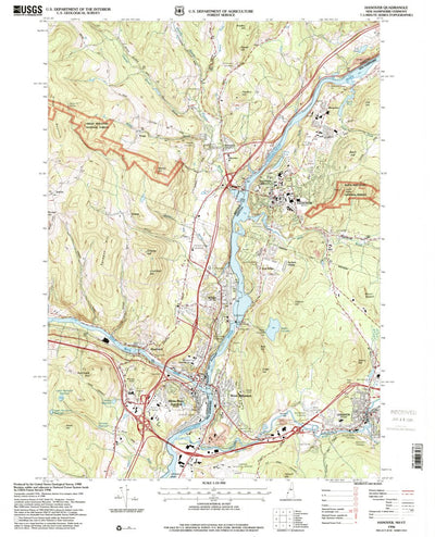 United States Geological Survey Hanover, NH-VT (1996, 24000-Scale) digital map
