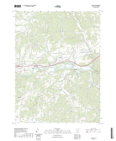 United States Geological Survey Hanover, OH (2023, 24000-Scale) digital map