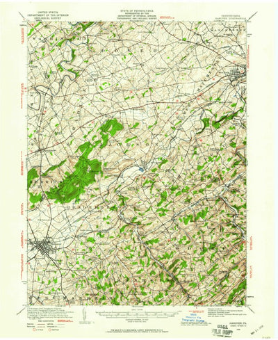 United States Geological Survey Hanover, PA (1920, 62500-Scale) digital map