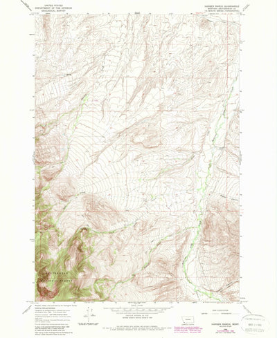 United States Geological Survey Hansen Ranch, MT (1965, 24000-Scale) digital map