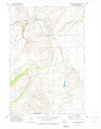United States Geological Survey Hanson Reservoir, MT (1971, 24000-Scale) digital map
