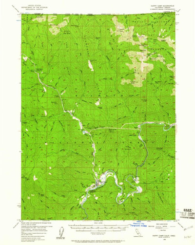 United States Geological Survey Happy Camp, CA-OR (1956, 62500-Scale) digital map