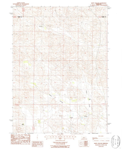 United States Geological Survey Happy Hollow, NE (1986, 24000-Scale) digital map