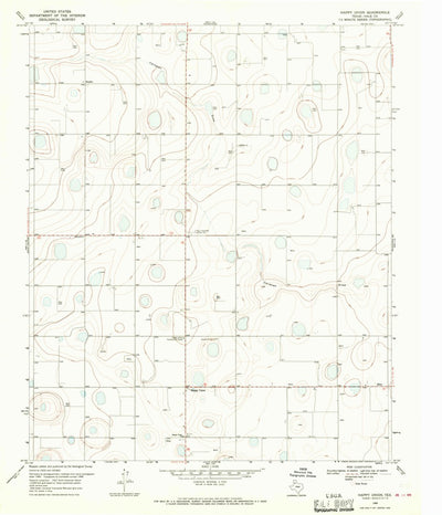 United States Geological Survey Happy Union, TX (1968, 24000-Scale) digital map