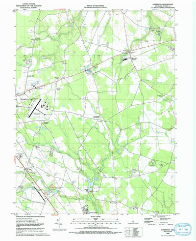 United States Geological Survey Harbeson, DE (1992, 24000-Scale) digital map