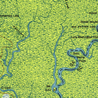 United States Geological Survey Hardeeville, SC-GA (1953, 62500-Scale) digital map