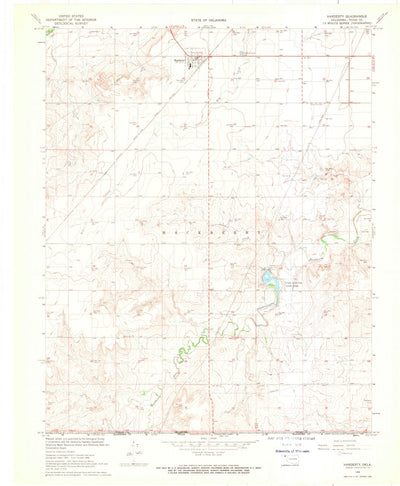 United States Geological Survey Hardesty, OK (1968, 24000-Scale) digital map