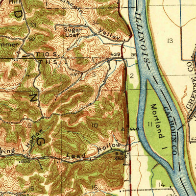 United States Geological Survey Hardin, IL-MO (1938, 62500-Scale) digital map