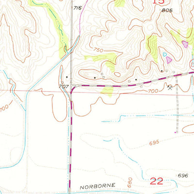 United States Geological Survey Hardin, MO (1957, 24000-Scale) digital map