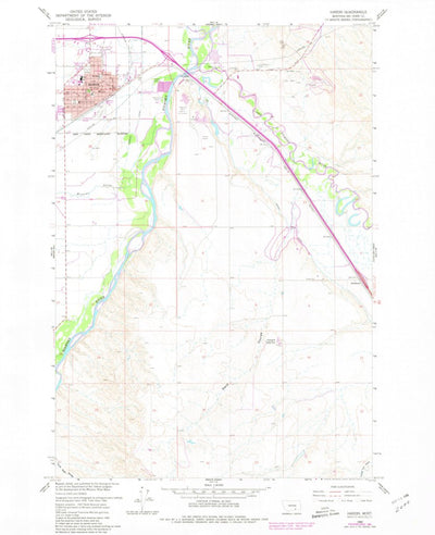 United States Geological Survey Hardin, MT (1960, 24000-Scale) digital map