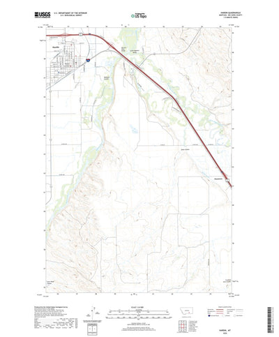 United States Geological Survey Hardin, MT (2020, 24000-Scale) digital map