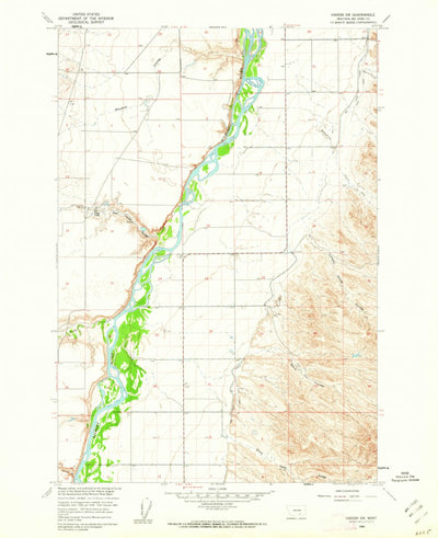 United States Geological Survey Hardin SW, MT (1960, 24000-Scale) digital map