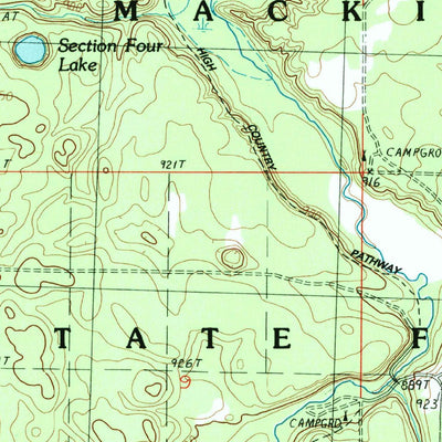 United States Geological Survey Hardwood Lake, MI (1986, 24000-Scale) digital map