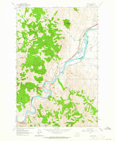 United States Geological Survey Hardy, MT (1961, 24000-Scale) digital map