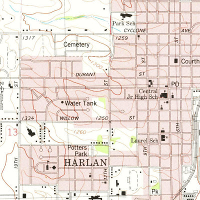United States Geological Survey Harlan, IA (1978, 24000-Scale) digital map