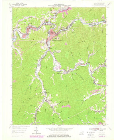 United States Geological Survey Harlan, KY (1954, 24000-Scale) digital map