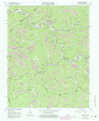 United States Geological Survey Harman, VA-KY (1963, 24000-Scale) digital map