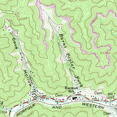 United States Geological Survey Harman, VA-KY (1963, 24000-Scale) digital map