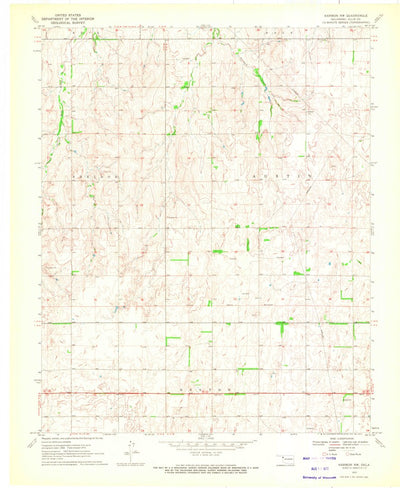 United States Geological Survey Harmon NW, OK (1970, 24000-Scale) digital map
