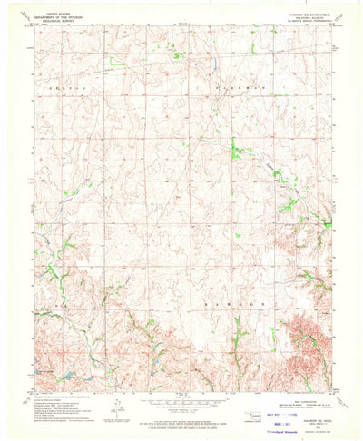 United States Geological Survey Harmon SE, OK (1970, 24000-Scale) digital map