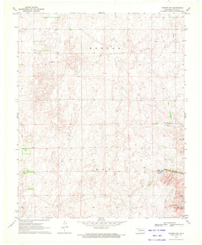 United States Geological Survey Harmon SW, OK (1970, 24000-Scale) digital map