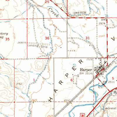 United States Geological Survey Harper, OR (1966, 62500-Scale) digital map