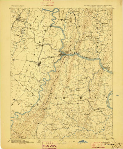 United States Geological Survey Harpers Ferry, VA-WV-MD (1884, 125000-Scale) digital map
