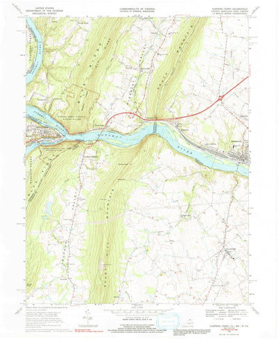 United States Geological Survey Harpers Ferry, WV-VA-MD (1969, 24000-Scale) digital map