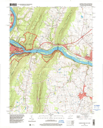 United States Geological Survey Harpers Ferry, WV-VA-MD (1996, 24000-Scale) digital map