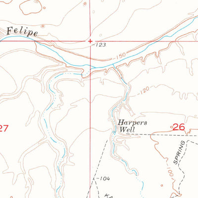 United States Geological Survey Harpers Well, CA (1956, 24000-Scale) digital map