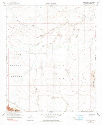 United States Geological Survey Harpers Well, CA (1959, 24000-Scale) digital map