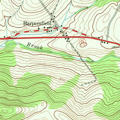 United States Geological Survey Harpersfield, NY (1945, 24000-Scale) digital map