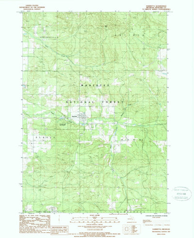 United States Geological Survey Harrietta, MI (1987, 24000-Scale) digital map
