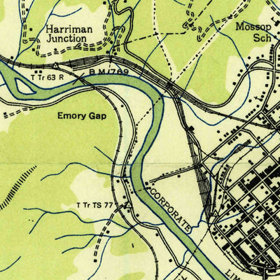 United States Geological Survey Harriman, TN (1935, 24000-Scale) digital map
