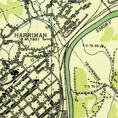 United States Geological Survey Harriman, TN (1935, 24000-Scale) digital map