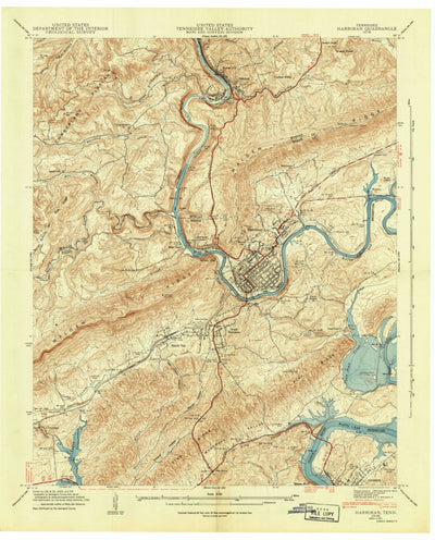 United States Geological Survey Harriman, TN (1941, 24000-Scale) digital map