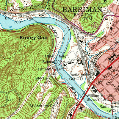 United States Geological Survey Harriman, TN (1968, 24000-Scale) digital map