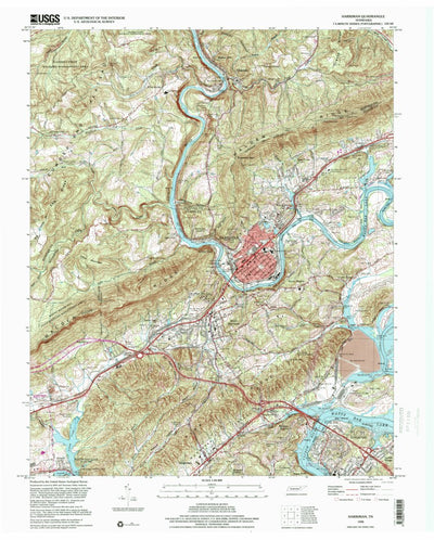 United States Geological Survey Harriman, TN (1998, 24000-Scale) digital map