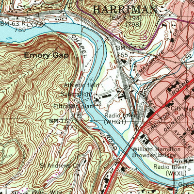 United States Geological Survey Harriman, TN (1998, 24000-Scale) digital map