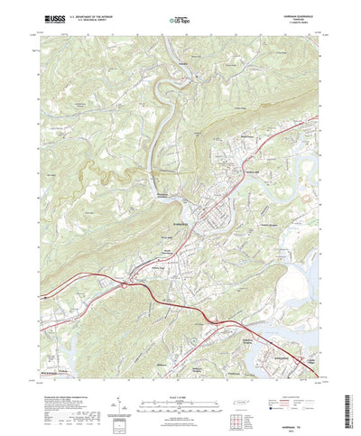 United States Geological Survey Harriman, TN (2022, 24000-Scale) digital map