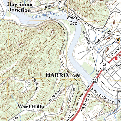 United States Geological Survey Harriman, TN (2022, 24000-Scale) digital map