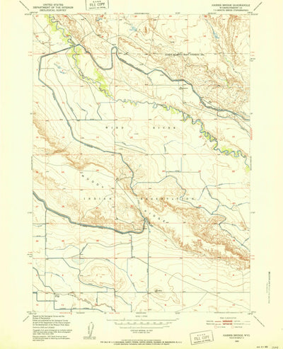 United States Geological Survey Harris Bridge, WY (1950, 24000-Scale) digital map