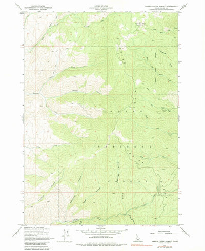 United States Geological Survey Harris Creek Summit, ID (1957, 24000-Scale) digital map