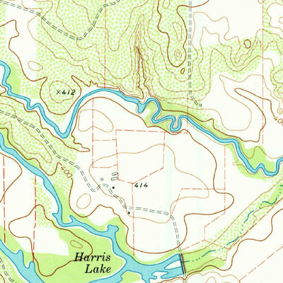 United States Geological Survey Harris Lake, TX (1974, 24000-Scale) digital map