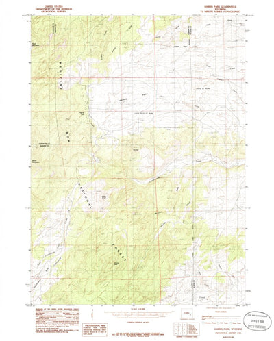 United States Geological Survey Harris Park, WY (1985, 24000-Scale) digital map