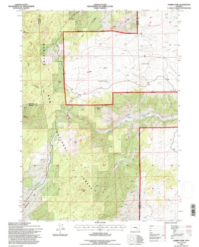 United States Geological Survey Harris Park, WY (1992, 24000-Scale) digital map