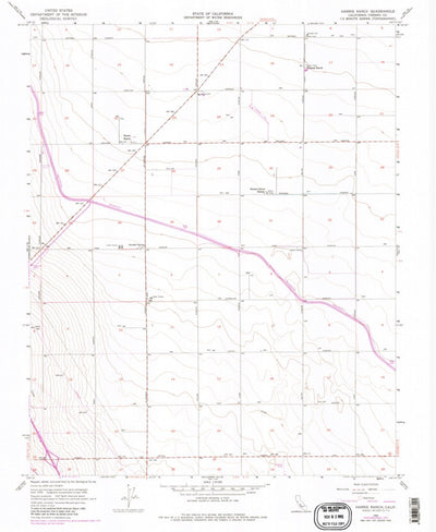 United States Geological Survey Harris Ranch, CA (1956, 24000-Scale) digital map