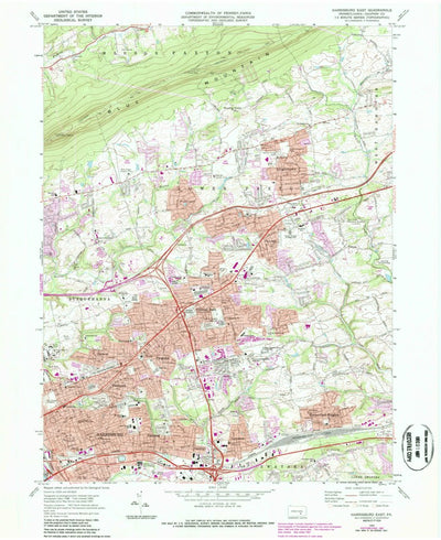 United States Geological Survey Harrisburg East, PA (1969, 24000-Scale) digital map
