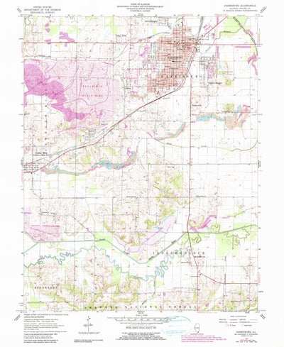 United States Geological Survey Harrisburg, IL (1961, 24000-Scale) digital map
