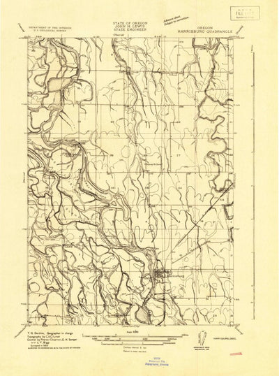 United States Geological Survey Harrisburg, OR (1909, 31680-Scale) digital map